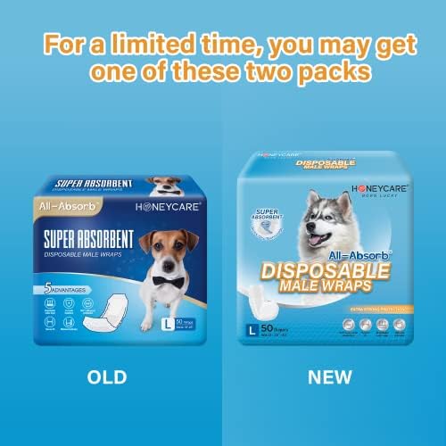 All-Absorb Male Dog Wrap, Large | 50 Count | Pack of 2 - Image 2