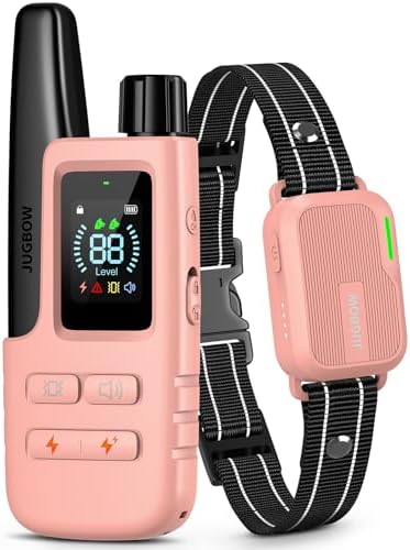 Dog Shock Collar - 4500FT Dog Training Collar with Remote, IPX8 Waterproof Electric Dog Collar with 4 Training Modes, Security Lock, Rechargeable eCollar for 10-120lbs Dogs(Pink) by FollowJugbowtoGetSurprise