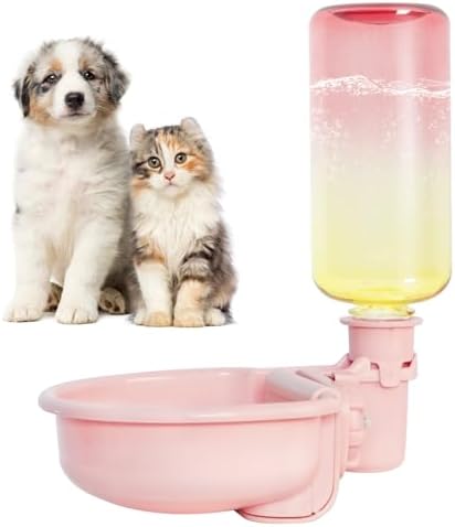VANNON Gravity Pet Water Bowl, 16oz Anti-Splash Dispenser, Gradient Pink by Vannon