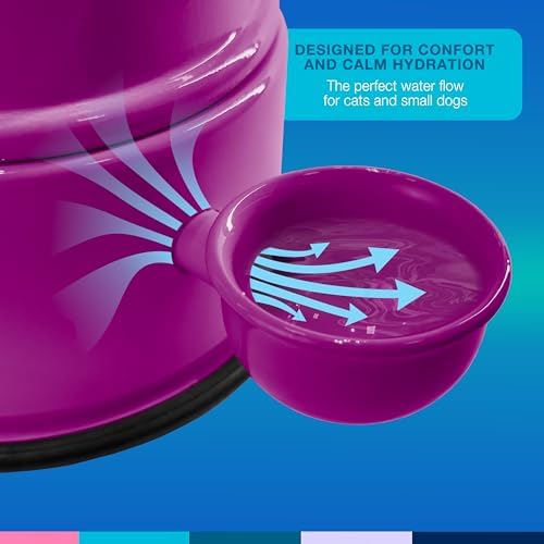 Pet Water Dispenser for Dogs and Cats, 47.3 oz – Gravity-Fed Aluminum Water Bowl, Prevents Wet Fur, Provides Continuous Fresh Water, Electrostatic Coated Finish, Vida Mansa (Violet) - Image 4