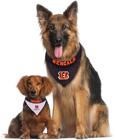 Pets First NFL Cincinnati Bengals Reversible Bandana Size XX-Large for Dogs & Cats. 2 Sided Sports Bandana, Premium Embroidery Team Logo, Many NFL Teams Available - Image 4
