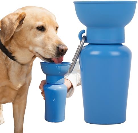 Springland Flip Portable Dog Water Bottle with Collapsible Bowl, Blueberry by Springland