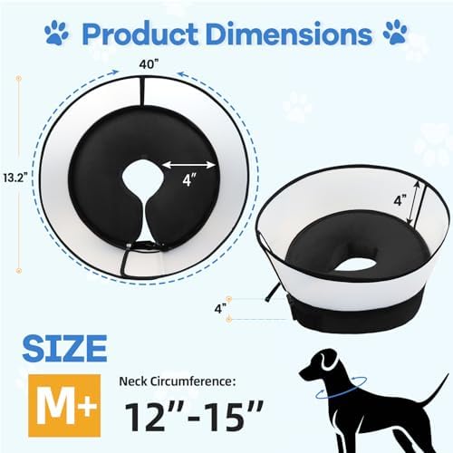 Inflatable Dog Cone Collar,Soft Elizabethan Anti-Lick Pet Recovery Collar - Image 3