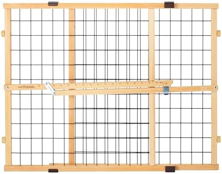 MYPET Wire Mesh Dog Gate: 26.5"-42" Wide Pressure Mounted with No Tools; Expandable, Durable Pet Gates for Doors and Hallways, 23" Tall, Made with Sustainable Hardwood by NorthStatesMyPet
