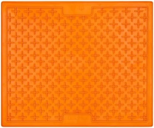 LickiMat X Large Breed Buddy Dog Lick Mat, Dog Calmer, Slow Feeder, Anxiety Reliever Alternative to Puzzle Toys, Slow Feeding Bowls. Use Peanut Butter, Wet, Raw, Mixed Food, Healthy Treats - Orange - Image 3