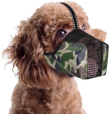Dog Muzzle, Adjustable Soft Mesh Muzzle Anti-Biting, Chewing, Scavenging by Pawfun