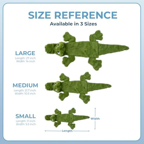 Best Pet Supplies 2-in-1 Stuffless Squeaky Dog Toy - Alligator, Small - Image 5