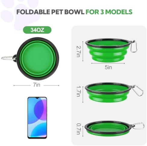 Collapsible Dog Bowl Large 34oz, Travel Dog Water Bowl Portable - Image 5