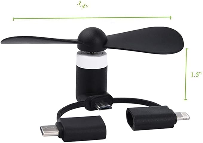 A plus Mini Cell Phone Fan 3-in-1 Mobile Phone Fans Compatible with iPhone/iPad/Android Smartphone/Tablet Fit for Micro USB/Type C/Lightning Port Fan Colorful and Powerful Fans(6-Pack) - Image 7