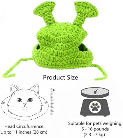 Cute Cat Hat Costume Suitable for 5 to16 lbs - cat Hats for Cats only Head Circumference 11" or Less Kitten hat pet Christmas Photography Outfits - Image 7