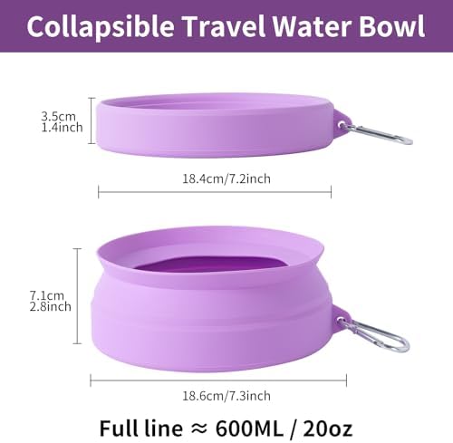 SLSON Spill Proof Dog Water Bowl for Cars,Collapsible No Splash Dog Travel Bowls Integrated Molding Portable Pet Bowl for Road Trip Truck,RV,SUV,Boat Accessories (Purple) - Image 5