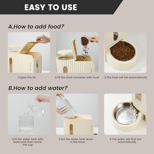 Gravity Automatic Cat Feeder, Water & Food Dispenser Set, Stainless Bowls - Image 6