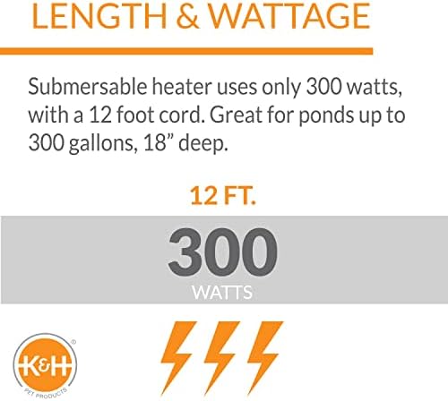 K&H Pond Heater, Thermo-Pond Perfect Climate Submersible Deicer, 300W, Gray - Image 6