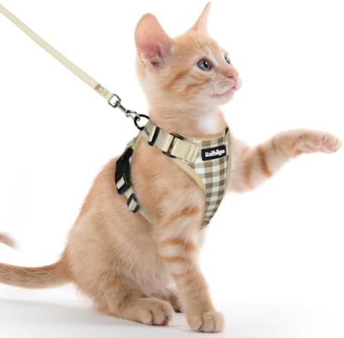 rabbitgoo Cat Harness and Leash Set, Escape Proof Vest, Foamy Coffee by rabbitgoo