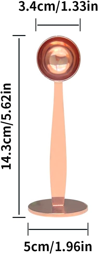 2-in-1 Coffee Scoops, 304 Stainless Steel Tablespoon Measure Spoon, with Pressed Bottom for Coffee Bean Press Coffee Grinding Pressing（Rose Gold15 ml） - Image 5