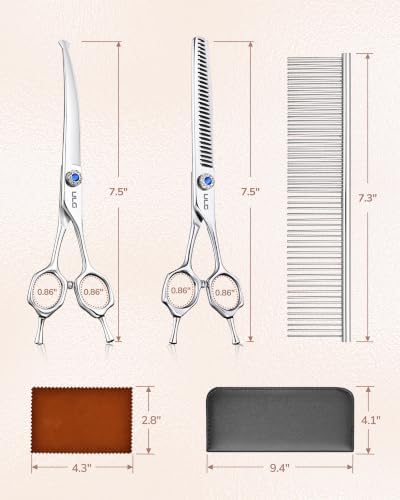 ULG 7.5in Curved & Straight Snag‑Free Shears Set, Pouch - Image 2