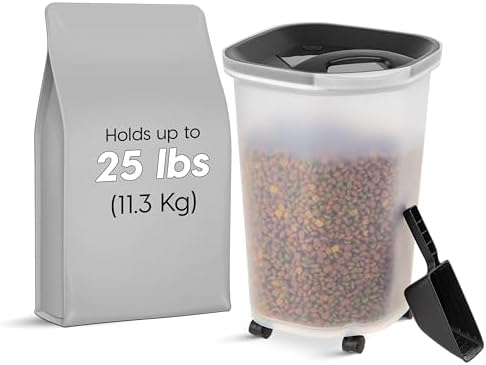 IRIS USA Dog Food Storage Container, Up to 25 lbs, Black, Made in USA - Image 2