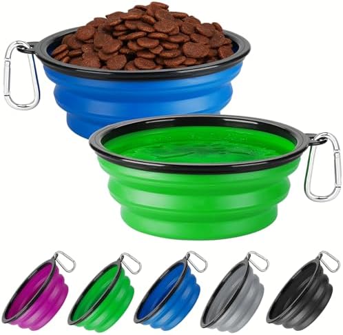 Collapsible Dog Bowl Large 34oz, Travel Dog Water Bowl Portable by HOSCAPE