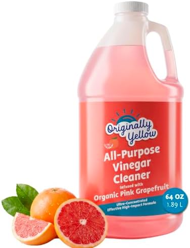 Originally Yellow Grape Fruit Vinegar For Cleaning Purpose | USA Made All Purpose Cleaner | Use as Glass, Kitchen & Floor Cleaner | Plant Derived Cleaning Vinegar Half Gallon | 64 Oz by OriginallyYellow