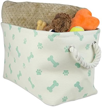 Bone Dry Pet Storage Collection Paw and Bone Print, Small Rectangle, 14x8x9", Mint - Image 6