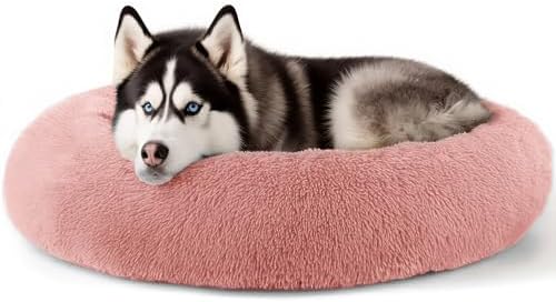Extra Large Dog Beds, 36in Human Dog Anxiety Relief Comfort Bed (Pink) by Hoewina