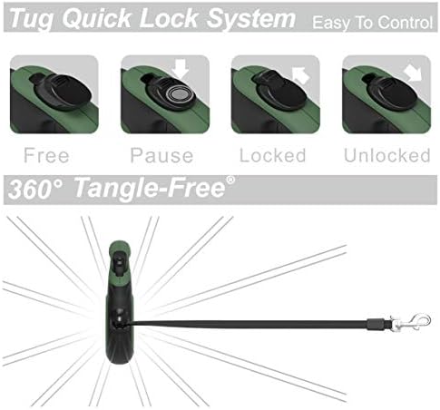 TUG Original Retractable Dog Leash, 16 ft (Medium, Green) - Image 4