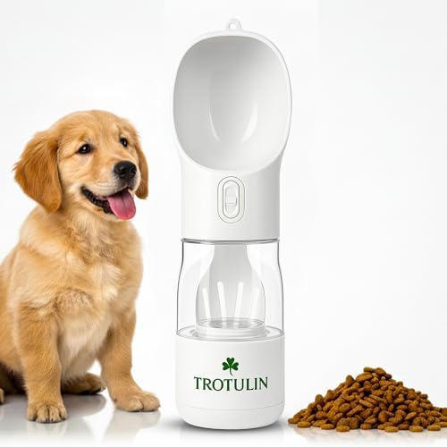3-in-1 Portable Dog Water Bottle & Food Container,Leak Proof Pet Dispenser with Bowl, Poop Bag Holder & Wrist Strap, BPA Free Travel Water Bottle for Dogs & Cats, Outdoor Walks & Hiking by Unknown