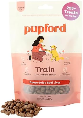 Pupford Freeze Dried Training Treats for Dogs & Puppies (Beef Liver, 2 oz) by Pupford