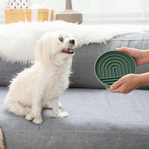 Slow Feeder Dog Bowl - Silicone Dog Bowl, Small, 6" x 1.25" - Spruce - Image 4