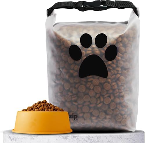(re) zip Pet Food Storage Bag & Kibble Carrier, 14-Cup Roll Top, Black by rezip