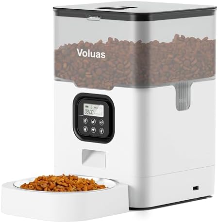 VOLUAS Automatic Cat Feeder, 4L Timed Dry Food Dispenser for Cats & Dogs by Voluas