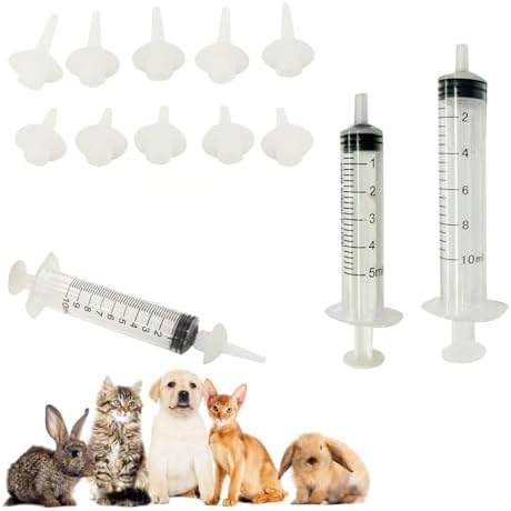 Kitten Nipples for Feeding Puppy Bottle with Nipple and Syringe by Unknown