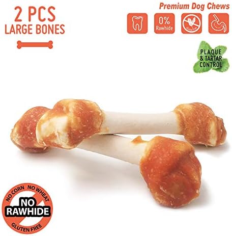 LuvChew Premium Dog Bones, Rawhide-Free, Made with Real Chicken and Wholesome Vegetables, Made with Limited Ingredients (Large 2pcs/Pack) - Image 3