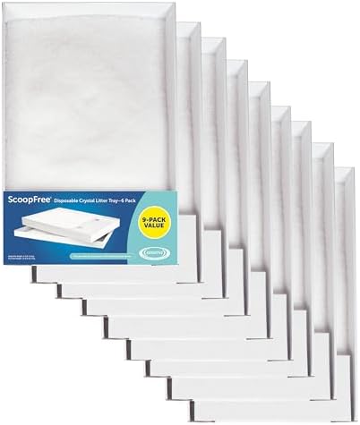 PetSafe ScoopFree Disposable Crystal Cat Litter Tray - Easy Cleaning Box - Refill Tray for Automatic Litter Box - Fragrance Free - 4.3 lb Bags - 9 Pack by PetSafe