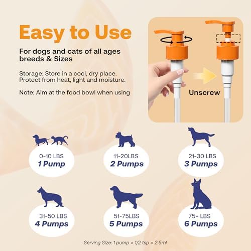 Wild Alaskan Salmon Oil for Dogs & Cats, Fish Oil Omega 3 Supplements with EPA & DHA for Skin & Coat, Immune, Brain, Joint and Heart Health, Dog & Cat Fish Oil Supplements with Pump- 8 oz - Image 6