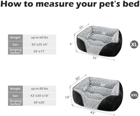 INVENHO X-Large Dog Bed Rectangle Washable Orthopedic Soft Calming Sleeping Durable Pet Cuddler with Anti-Slip Bottom - Image 2