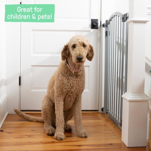 Summer Infant Extra Tall & Wide Safety Pet and Baby Gate, 29.5"-53" Wide, 38" Tall, Pressure or Hardware Mounted, Install on Wall or Banister in Doorway or Stairway, Auto Close Walk-Thru Door - Gray - Image 3