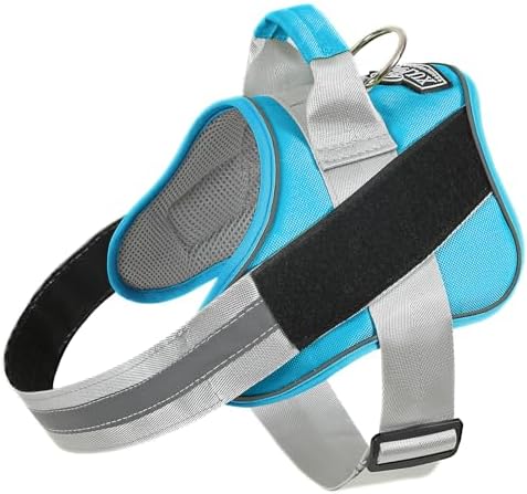 Bolux Dog Harness, No-Pull Reflective Dog Vest, Breathable Adjustable Pet Harness with Handle for Outdoor Walking - No More Pulling, Tugging or Choking (OceanicBlue, Large (Pack of 1)) by Bolux