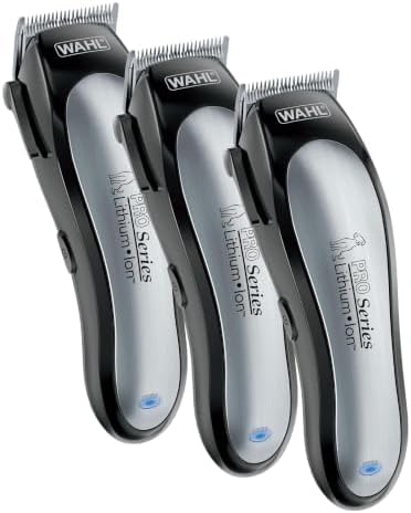 Wahl USA Lithium Ion Pro Series Cordless Animal Clippers – Rechargeable, Heavy-Duty, Electric Dog & Cat Grooming Kit for Small-Large Breeds with Thick to Heavy Coats – Model 9766, Large (Pack of 3) by Wahl