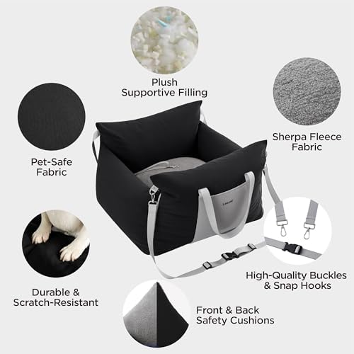 Lesure Dog Car Seat for Small Dogs,Booster Car Bed for Puppy Under 25lbs - Image 4