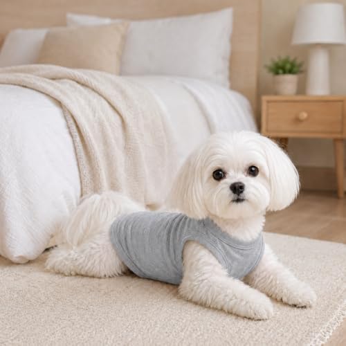 2018 Pet Clothes Dog Clothing Blank T-Shirt Tanks Top Vests for Small Middle Large Size Dogs 100% Cotton Dog Summer Vest Classic (XXXXL, Gray) - Image 6