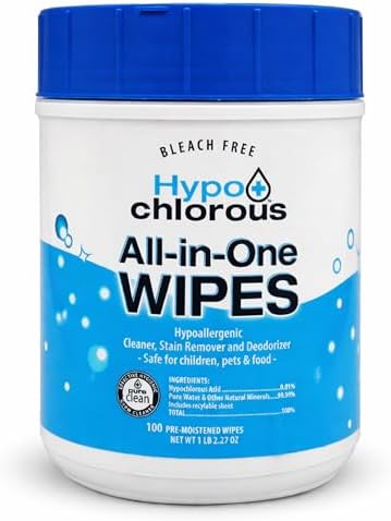 Hypochlorous Acid Wipes 2-Pack, 200 Count Bleach-Free by HypoChlorous