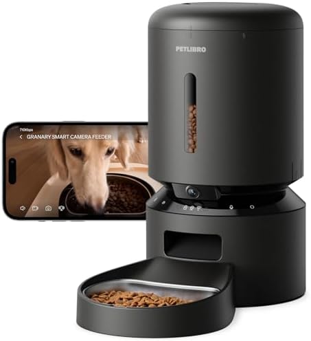 PETLIBRO Automatic Cat Feeder with Camera, 1080P HD Video with Night Vision, 5G WiFi Pet Feeder with 2-Way Audio, Low Food & Blockage Sensor, Motion & Sound Alerts for Cat & Dog Single Tray by Unknown