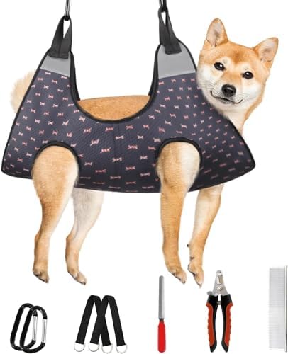 Supet Dog Grooming Hammock for Nail Trimming, Pet Grooming Hanging Harness by Supet