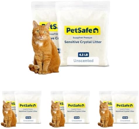 PetSafe ScoopFree Premium Crystal Litter, Fragrance Free, 4.3Lb Bag, Litter (Pack of 8) by PetSafe