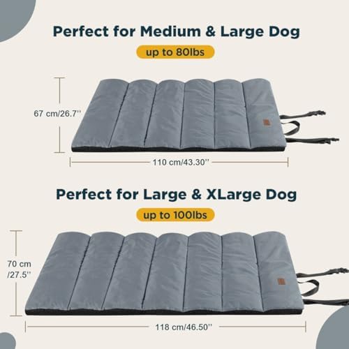 Gimars Upgraded Thickened Outdoor Dog Bed with Waterproof Film, Easy to Roll Up with Buckle, Large Travel Pet Bed for Medium & Large Dog, Portable, Foldable, Washable for Camping,Traveling - Image 5
