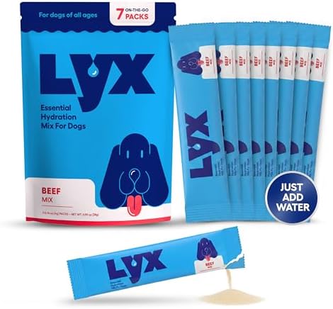LYX Hydration Dog Electrolytes Water Enhancer, Beef, 7-Count by LYX