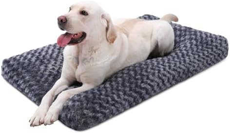 KSIIA Washable Dog Beds Large Sized Dog Crate Bed Pet Mat 41"x27" Dark Gray by KSIIAPetProducts