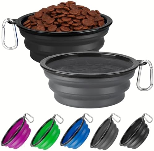 Collapsible Dog Bowl Large 34oz, Travel Dog Water Bowl Portable by HOSCAPE