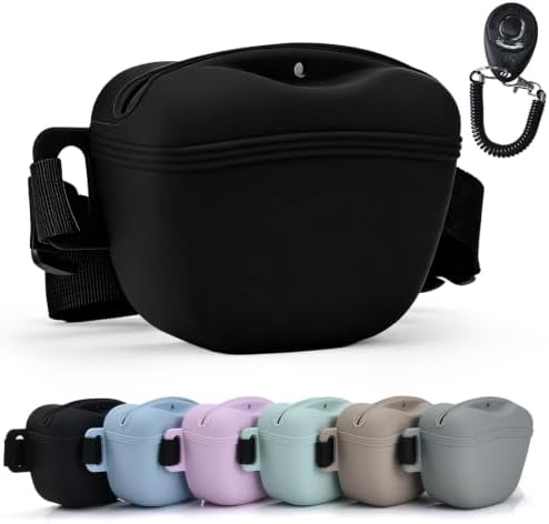 Silicone Dog Treat Pouch with Training Clicker by AOKLANT
